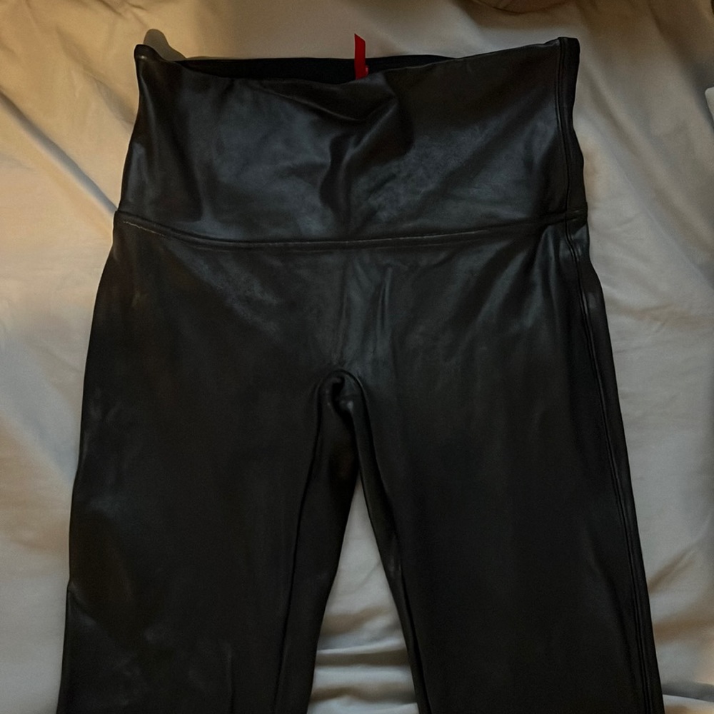 Pleather Black Spanx High waisted Leggings XL